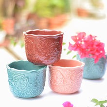 Load image into Gallery viewer, Embossed Ceramic Planters

