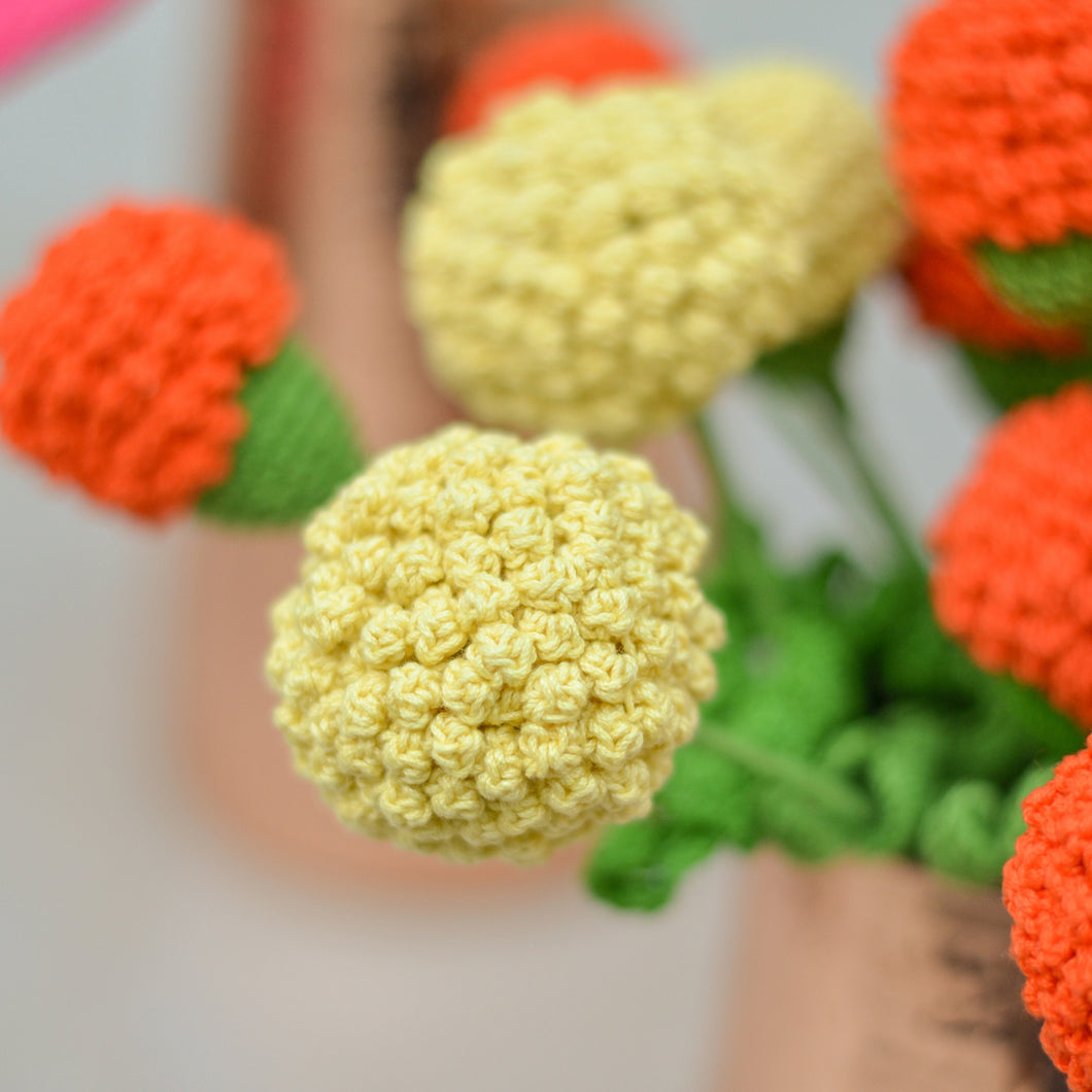 crochet flowers marigold