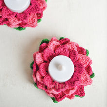 Load image into Gallery viewer, Crochet Lotus Tealight Holder
