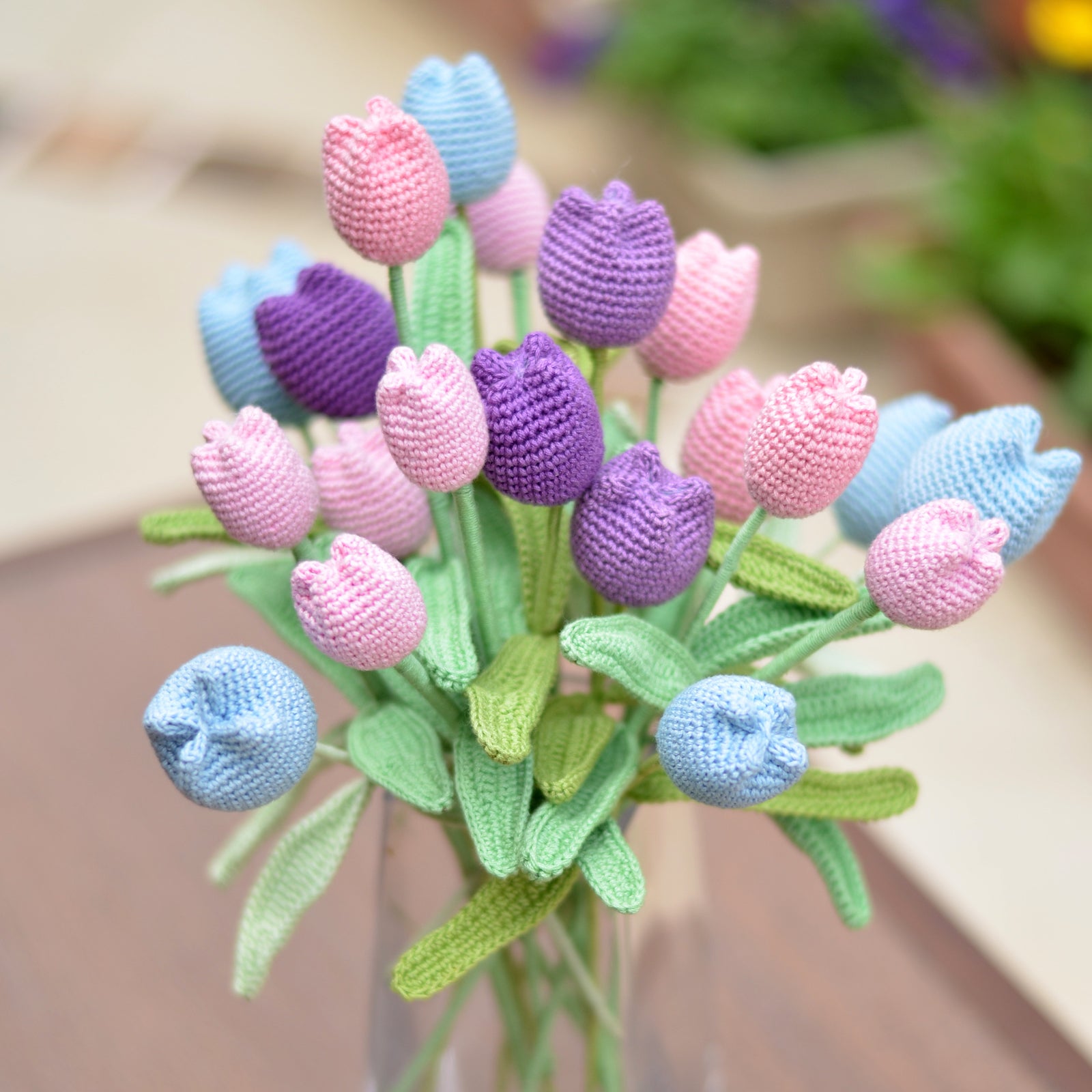Crochet Tulips, Handcrafted Floral Decor