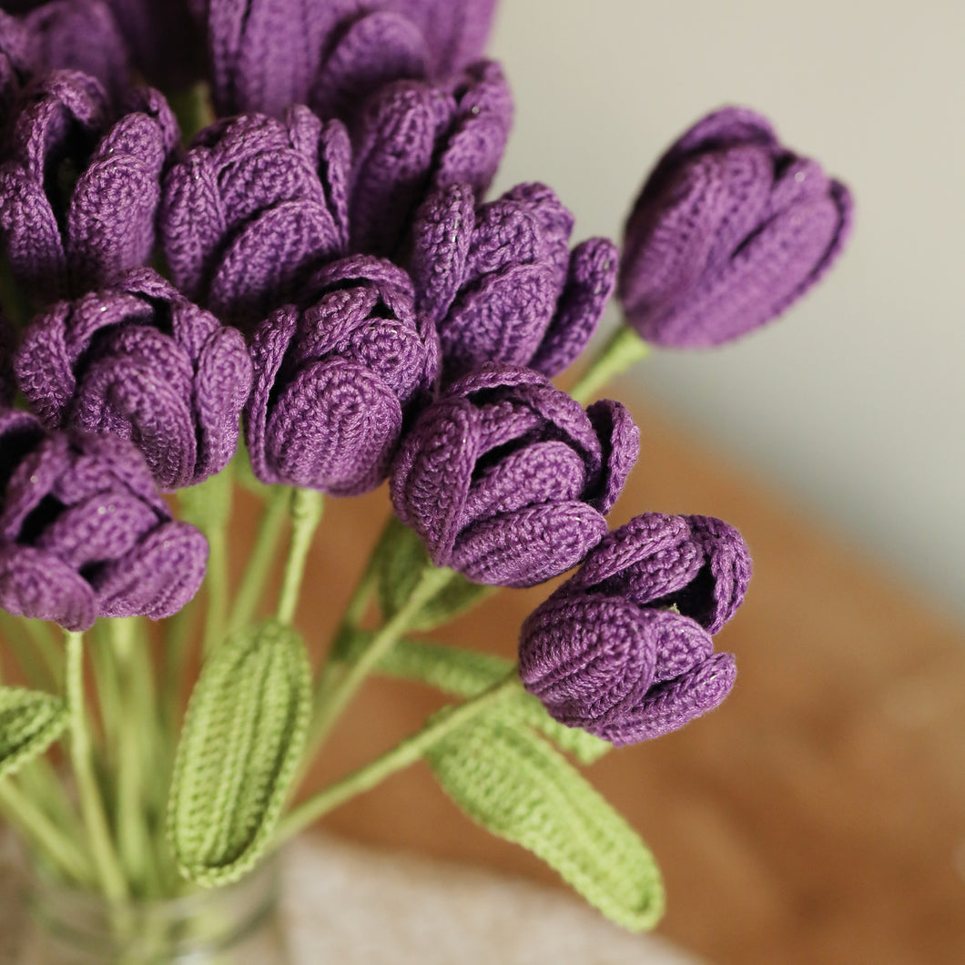 purple crochet tulip 