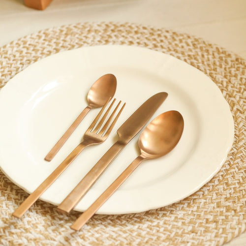 cutlery set rose gold