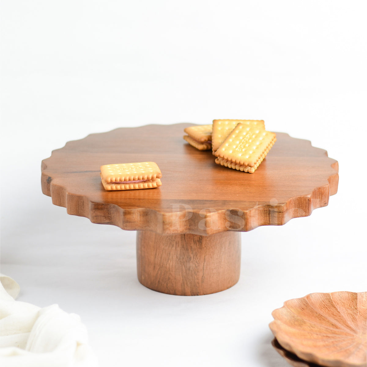 Flower Wooden Cake Stand Stylish Serveware for Birthdays Pastiche By AK