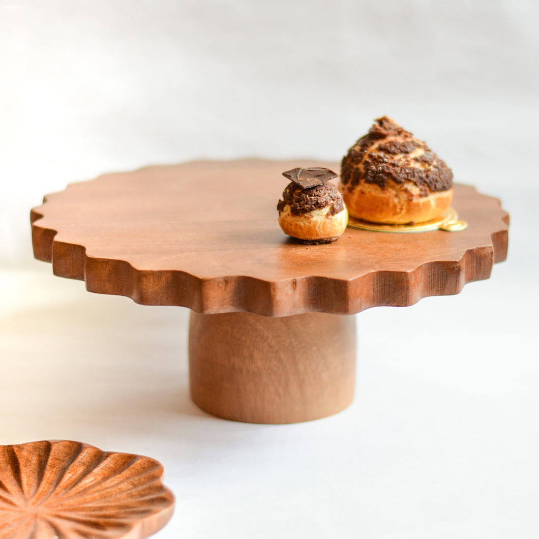 Flower Wooden Cake Stand