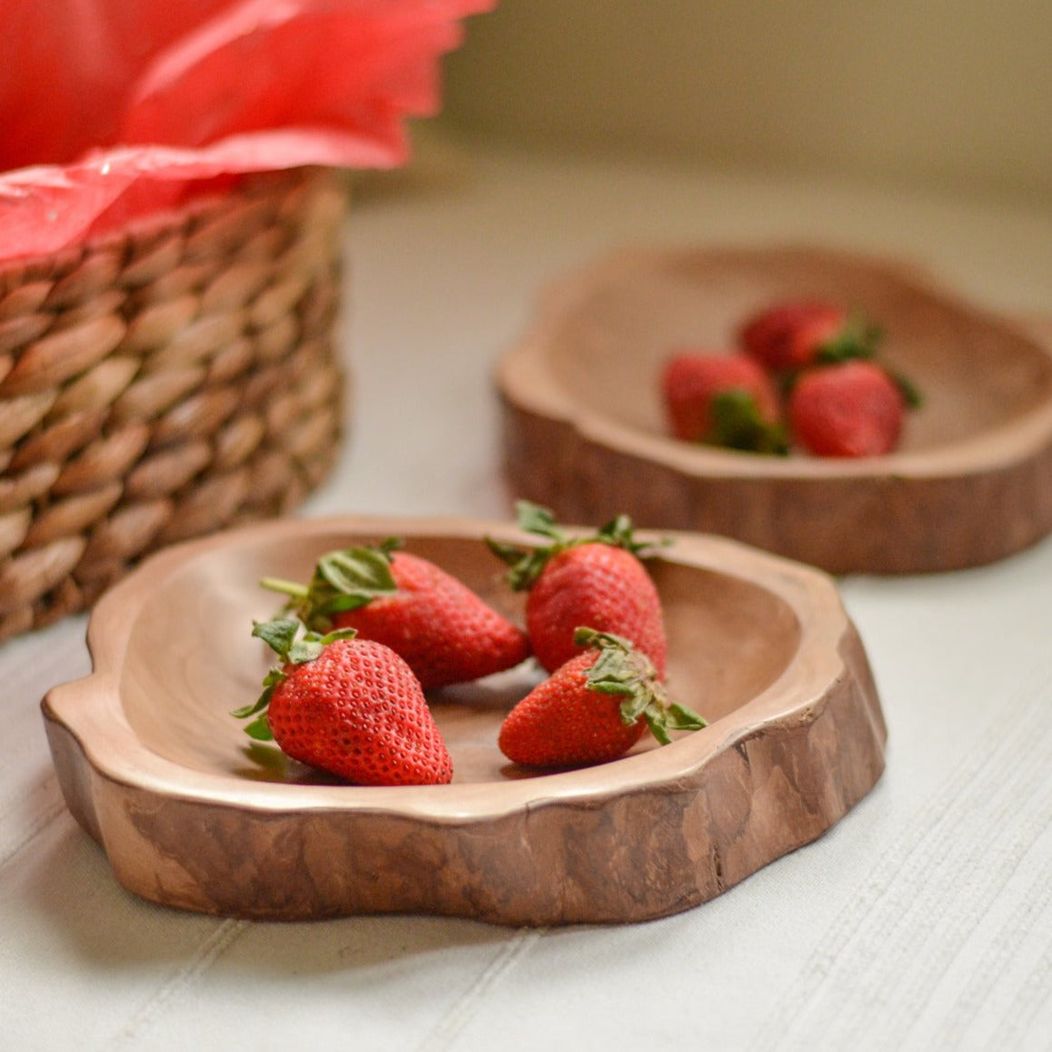 Handcrafted Rustic Wooden Bowl Made with Guava Wood Pastiche by AK